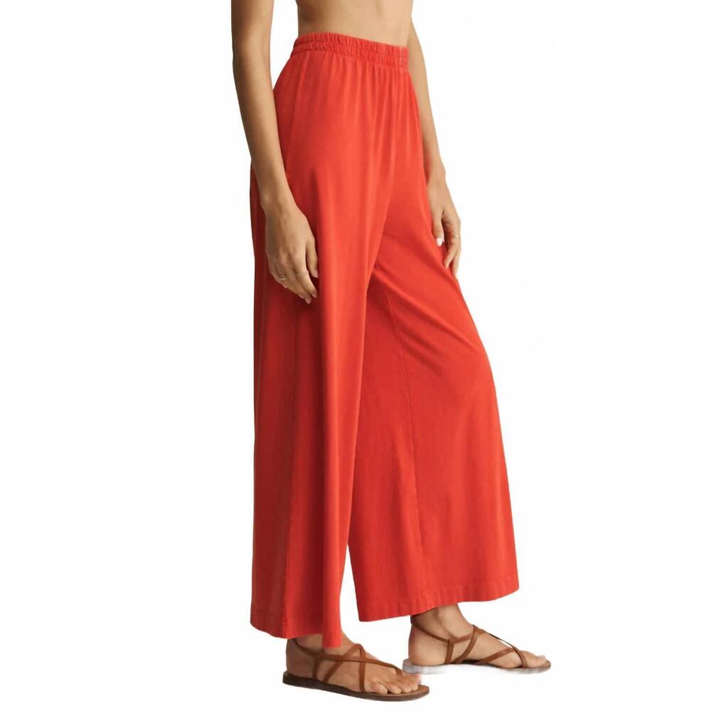 NEW Z SUPPLY scout jersey cropped flare pant in lychee - Picture 3 of 4
